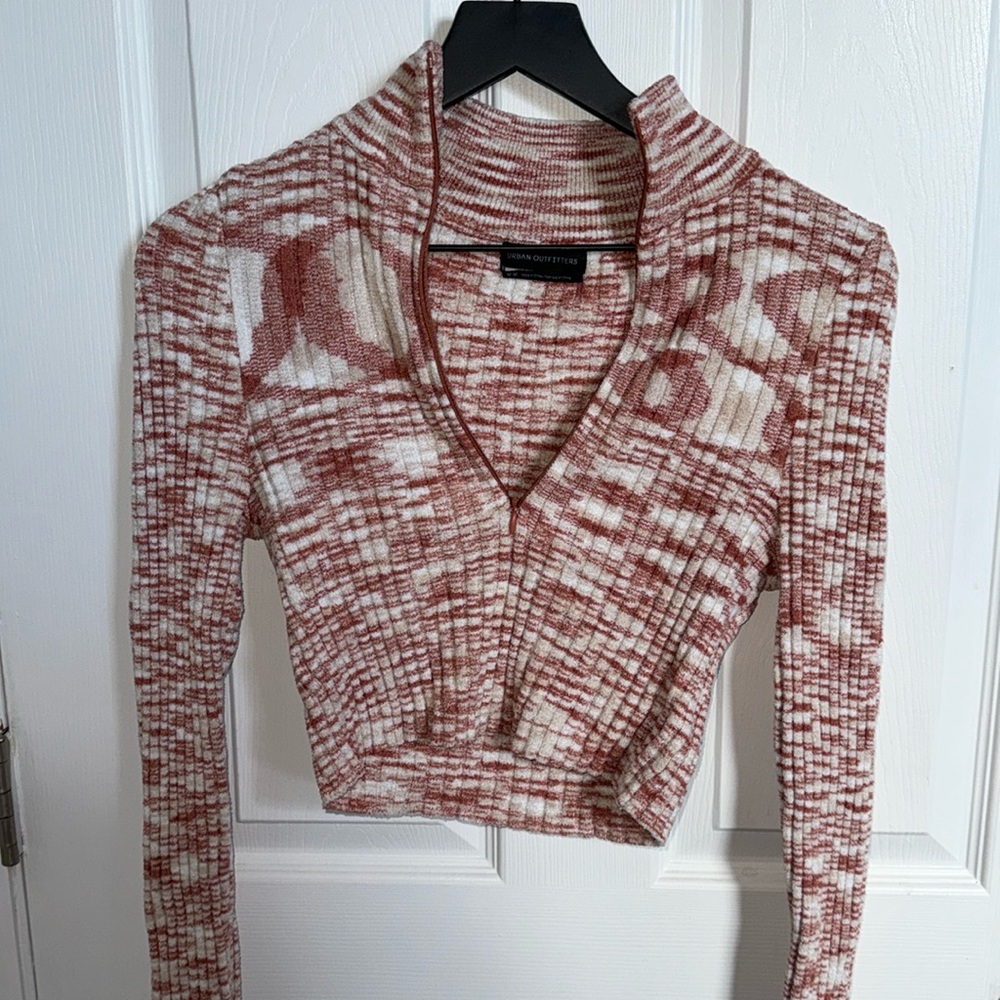 Urban outfitters Long sleeve zip-up turtle neck crop top